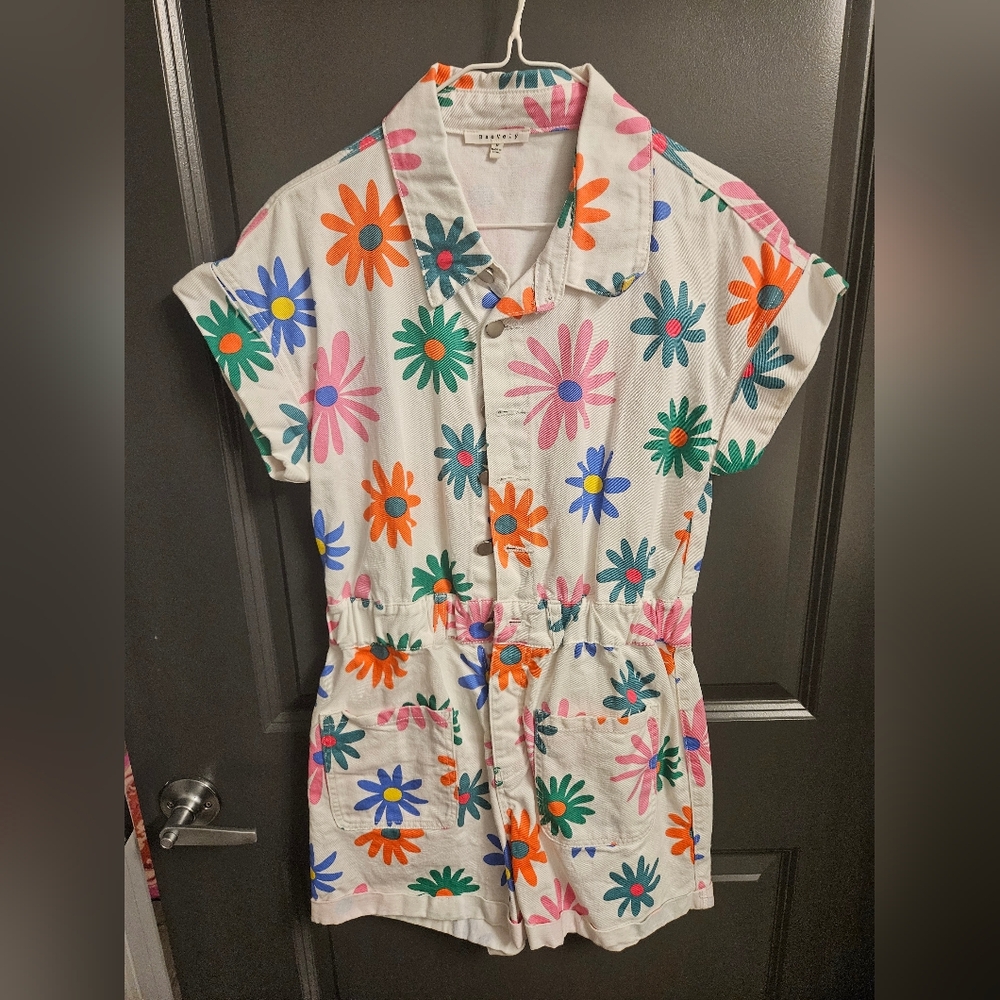 Floral Button-Up Romper